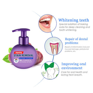 Stain removal whitening toothpaste